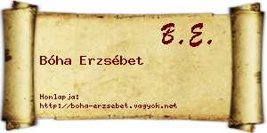 Bóha Erzsébet névjegykártya